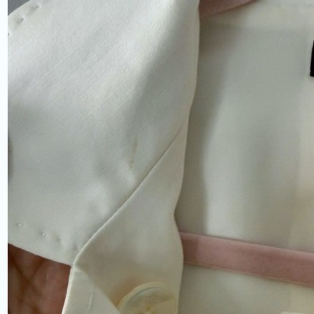 Brooks Brothers Ivory Double Breasted Blazer Size 10 Italian Fabric Stretch - Picture 7 of 10